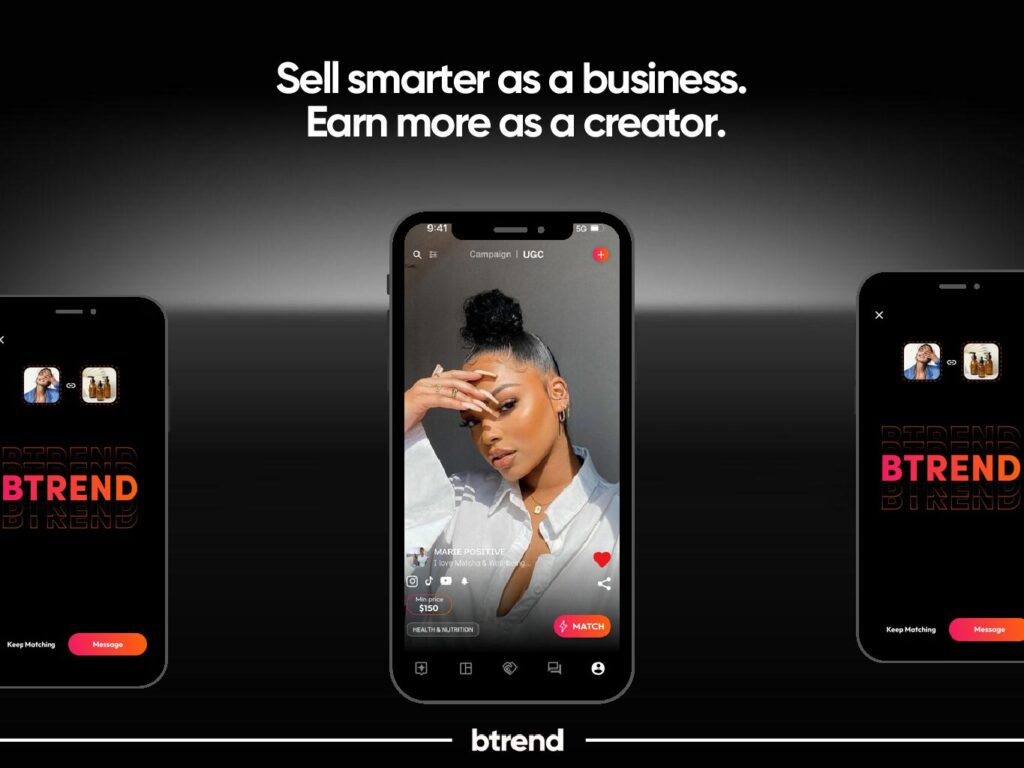 Btrend is an AI-powered platform that connects brands and content creators directly — no middlemen. It streamlines collaborations, boosts campaign impact, and empowers both sides to control their content, pricing, and partnerships. Btrend is made for a generation that wants to create, collaborate, and monetize freely. btrend is an AI-powered platform that connects businesses and content creators directly — no middlemen.
It streamlines collaborations, boosts campaign impact, and empowers both sides to control their content, pricing, and partnerships.
btrend is made for a generation that wants to create, collaborate, and monetize freely.
